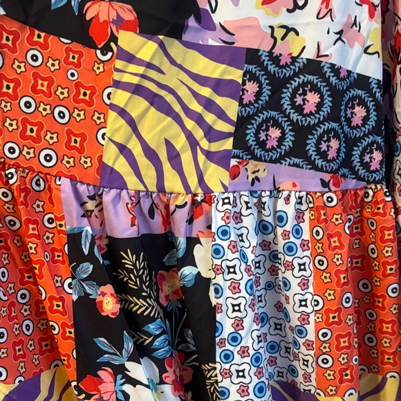 NWOT-SHEIN Multicolor Patchwork Maxi Dress - Picture 7 of 9